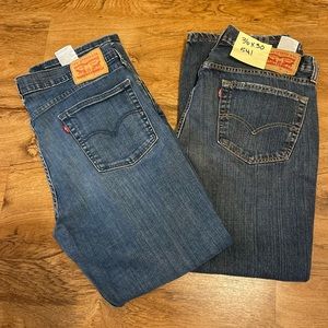 Levis Jeans Mens 36x30 541 & 514 Straight Denim Pants Medium Wash Blue